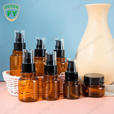 Plastic Brede Mond 15Ml 300Ml Amber Bottle For Cosmetic Packaging