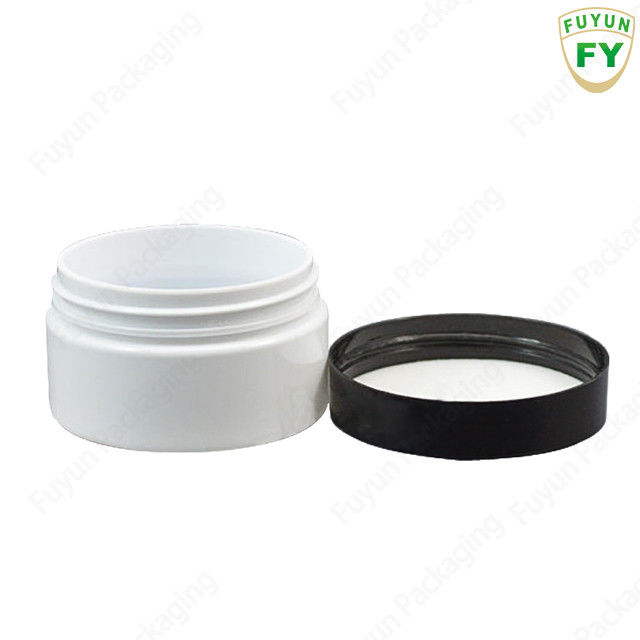 De Container100ml witte lege plastic kruik van de schoonheidsmiddelenopslag met zwart deksel