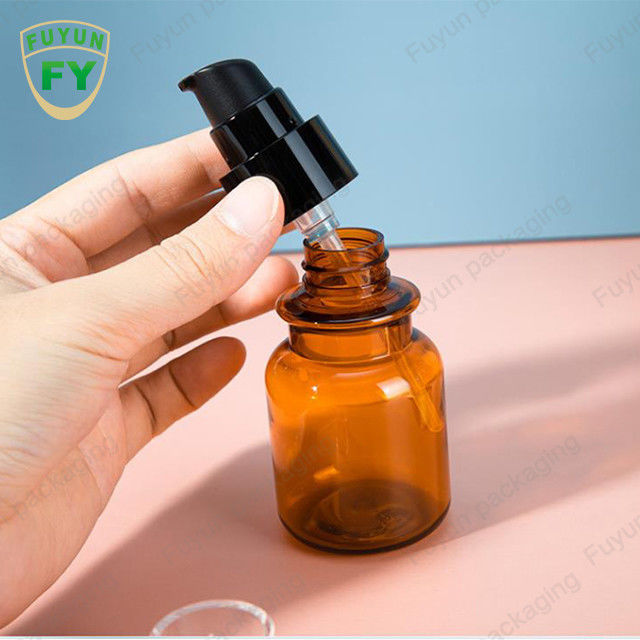 Bruine Schroefdopcapsule die 60ml-Geneeskundefles Amber Plastic verpakken