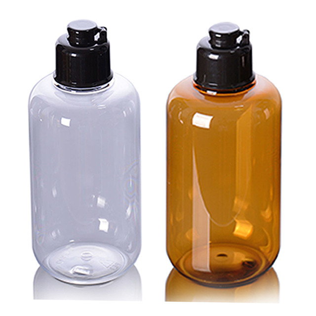10.14oz Amber Clear Shampoo Lotion Bottle met Flip Top Cap