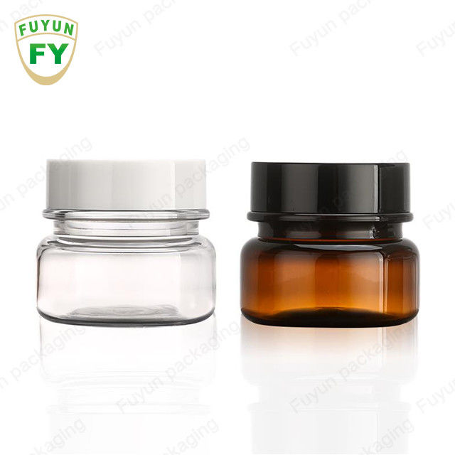 Hete Stempelende Witte Amber Plastic Acrylic Cosmetic Jar 50g