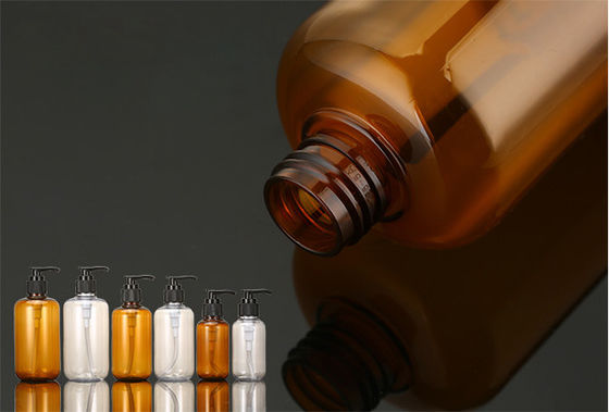 De Fles van de de Pompautomaat van de huisdierenshampoo, 300ml Amber Plastic Pump Bottles