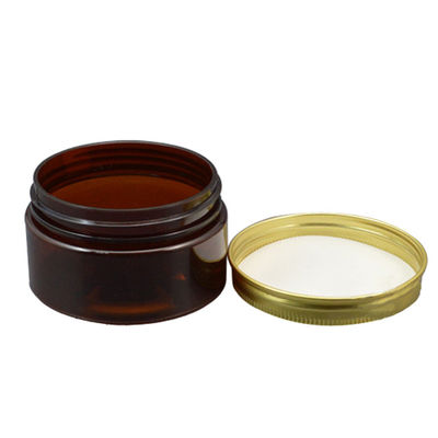 Plastic het Aluminiumdeksel van 3,5 Oz Amber Wide Mouth Jar With