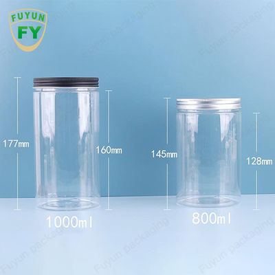 Transparant van de het Suikergoed Breed Mond van de Voedselopslag de Kruik Wit HUISDIER Plastic 100ml 300ml