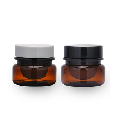 De in het groot Kosmetische Voedsel Kruik van de Verpakkings30ml Amber Black Pet Plastic Cosmetic Room met Wit Zwart Deksel