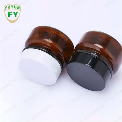 De in het groot Kosmetische Voedsel Kruik van de Verpakkings30ml Amber Black Pet Plastic Cosmetic Room met Wit Zwart Deksel