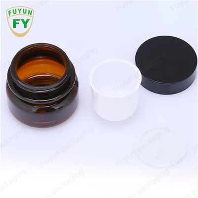 De in het groot Kosmetische Voedsel Kruik van de Verpakkings30ml Amber Black Pet Plastic Cosmetic Room met Wit Zwart Deksel