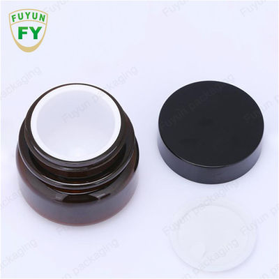 De in het groot Kosmetische Voedsel Kruik van de Verpakkings30ml Amber Black Pet Plastic Cosmetic Room met Wit Zwart Deksel