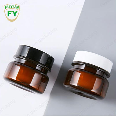 De in het groot Kosmetische Voedsel Kruik van de Verpakkings30ml Amber Black Pet Plastic Cosmetic Room met Wit Zwart Deksel