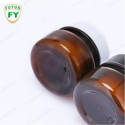 De in het groot Kosmetische Voedsel Kruik van de Verpakkings30ml Amber Black Pet Plastic Cosmetic Room met Wit Zwart Deksel