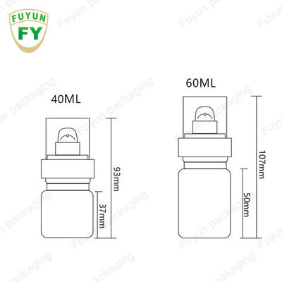 Fuyun40ml 60ml Amber Skincare Plastic Pump Bottles Ononderbroken Nevel