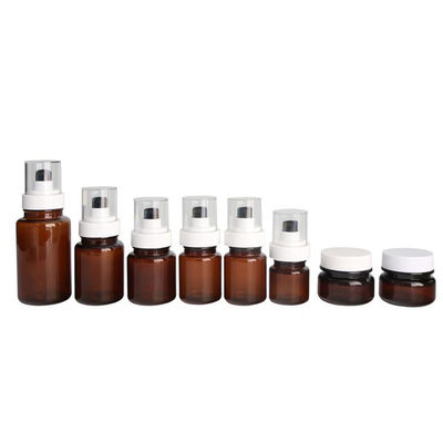 Fuyun40ml 60ml Amber Skincare Plastic Pump Bottles Ononderbroken Nevel