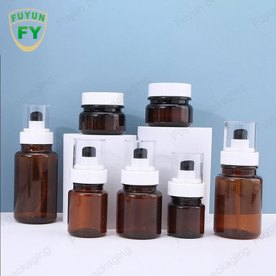 Fuyun40ml 60ml Amber Skincare Plastic Pump Bottles Ononderbroken Nevel