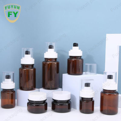 Fuyun40ml 60ml Amber Skincare Plastic Pump Bottles Ononderbroken Nevel