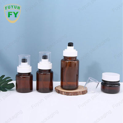 Fuyun40ml 60ml Amber Skincare Plastic Pump Bottles Ononderbroken Nevel