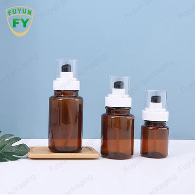 Fuyun40ml 60ml Amber Skincare Plastic Pump Bottles Ononderbroken Nevel