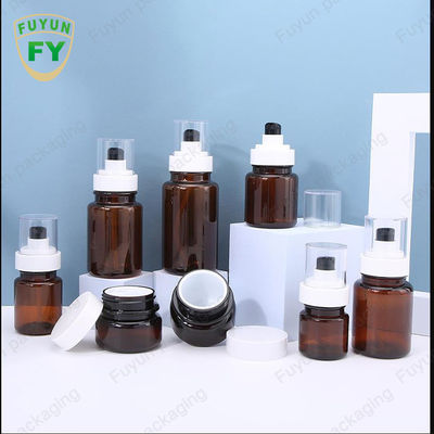 Fuyun40ml 60ml Amber Skincare Plastic Pump Bottles Ononderbroken Nevel